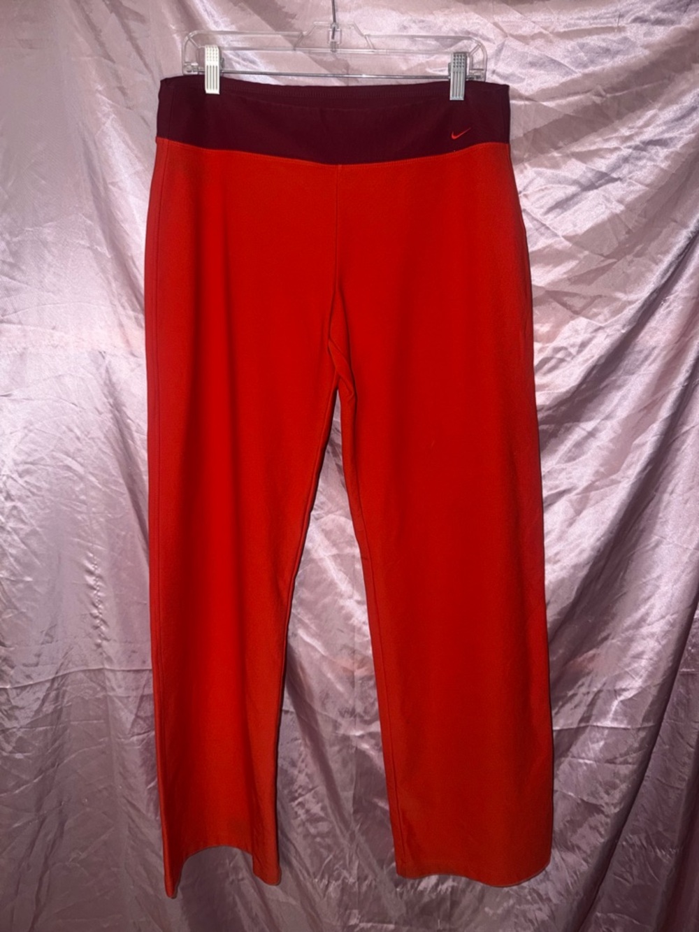 Nike Red Women’s Athletic Pants with Burgundy Waistband